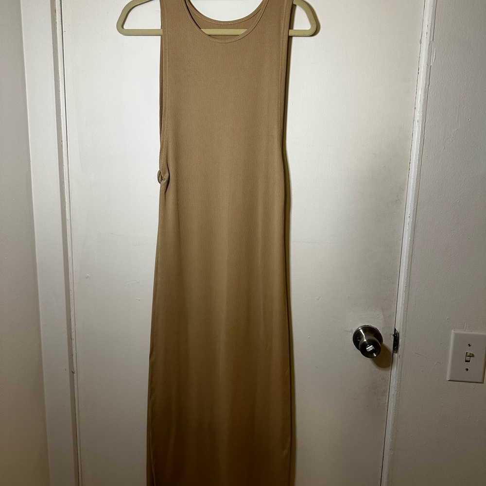 Tan Long Shirt with open Sides